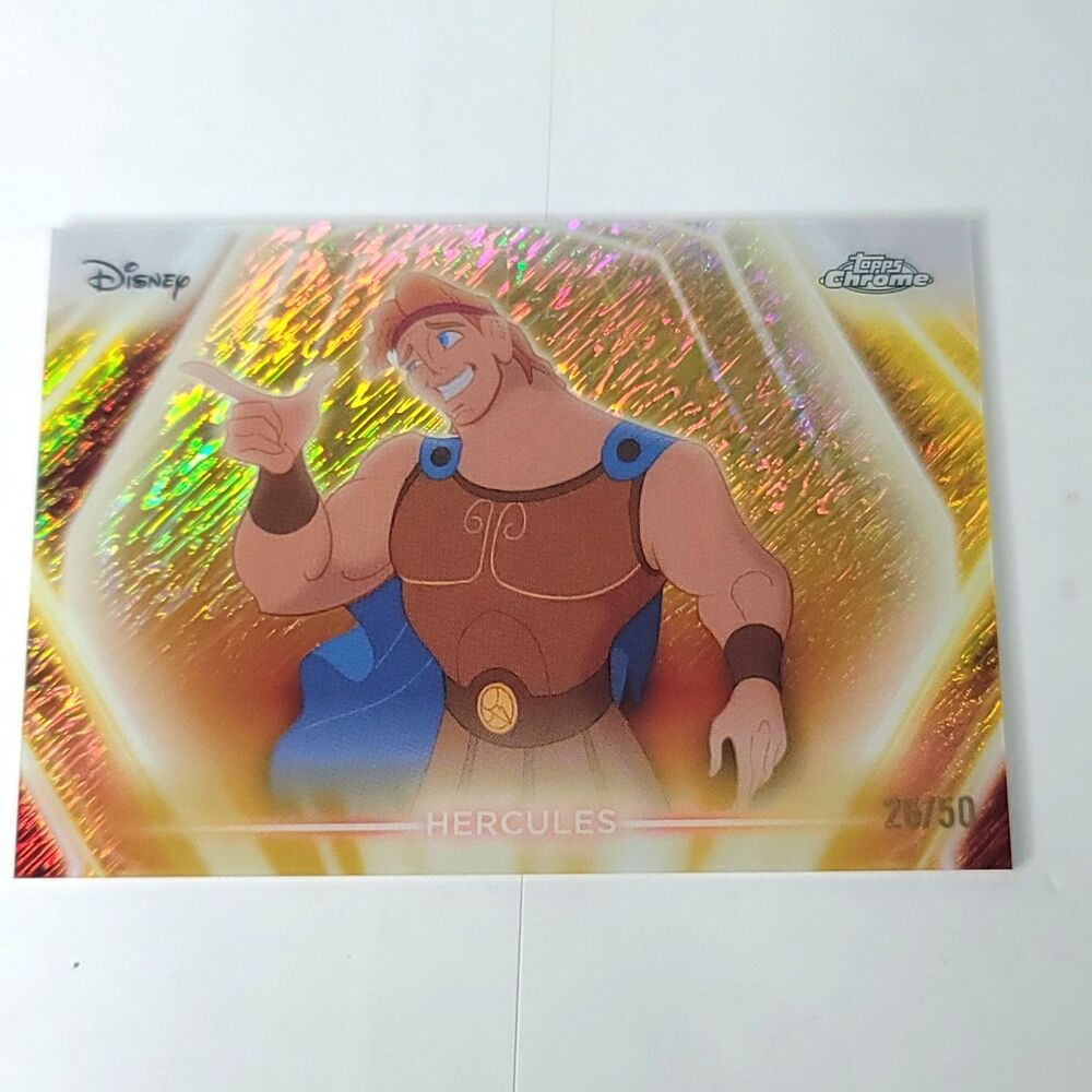 Hercules Topps 2026 Disney Neon Gold Shimmer Refractor Limited 26/50